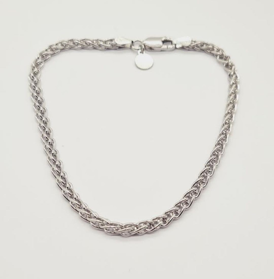 Men's Sterling Silver Wheat link Bracelet