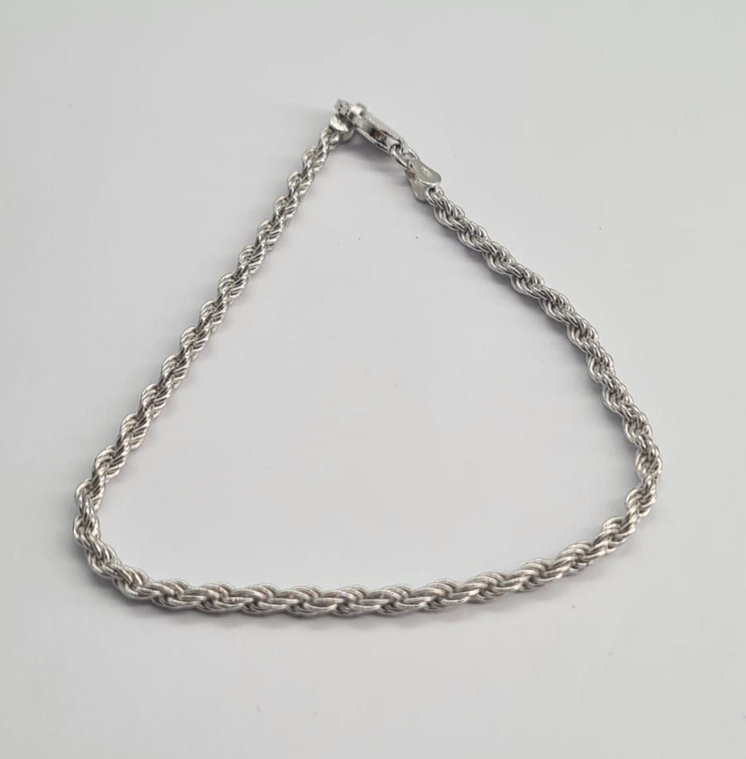 Men's Sterling Silver Florence Rope Chain Bracelet