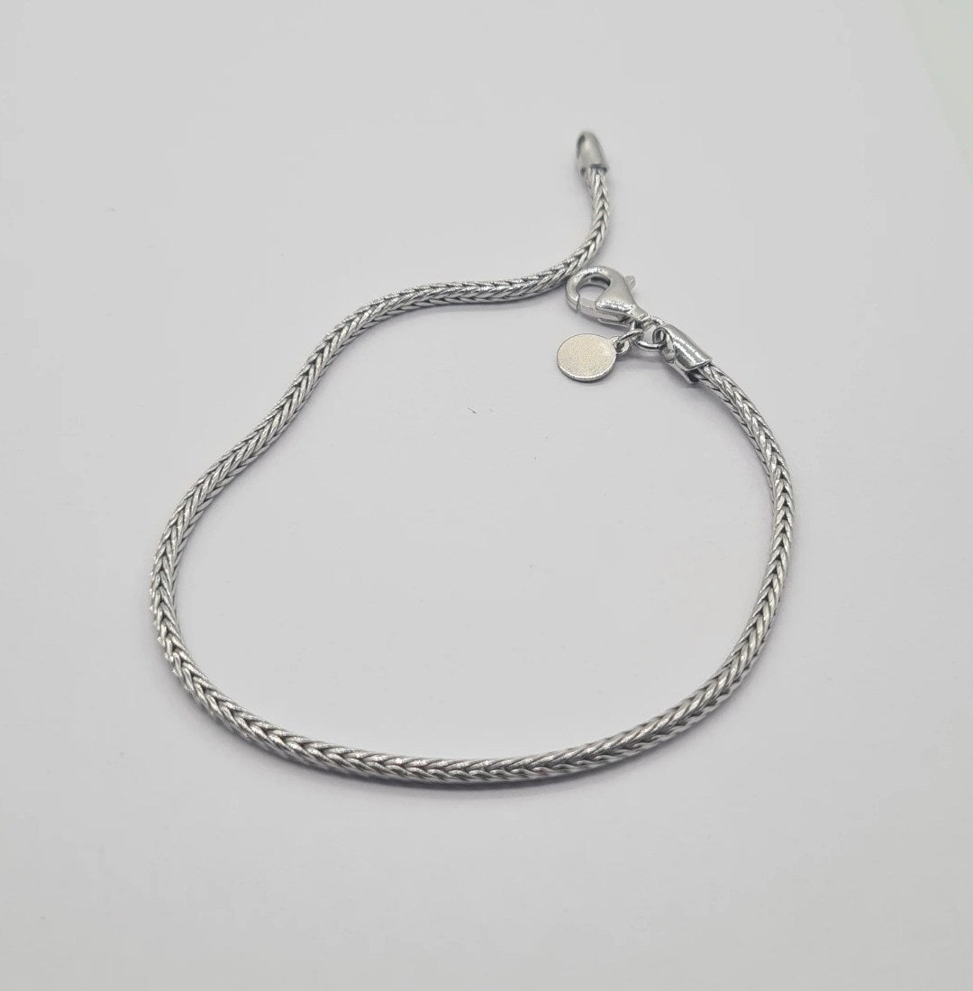 Men's Sterling Silver NAPLES Light Silver Foxtail Bracelet