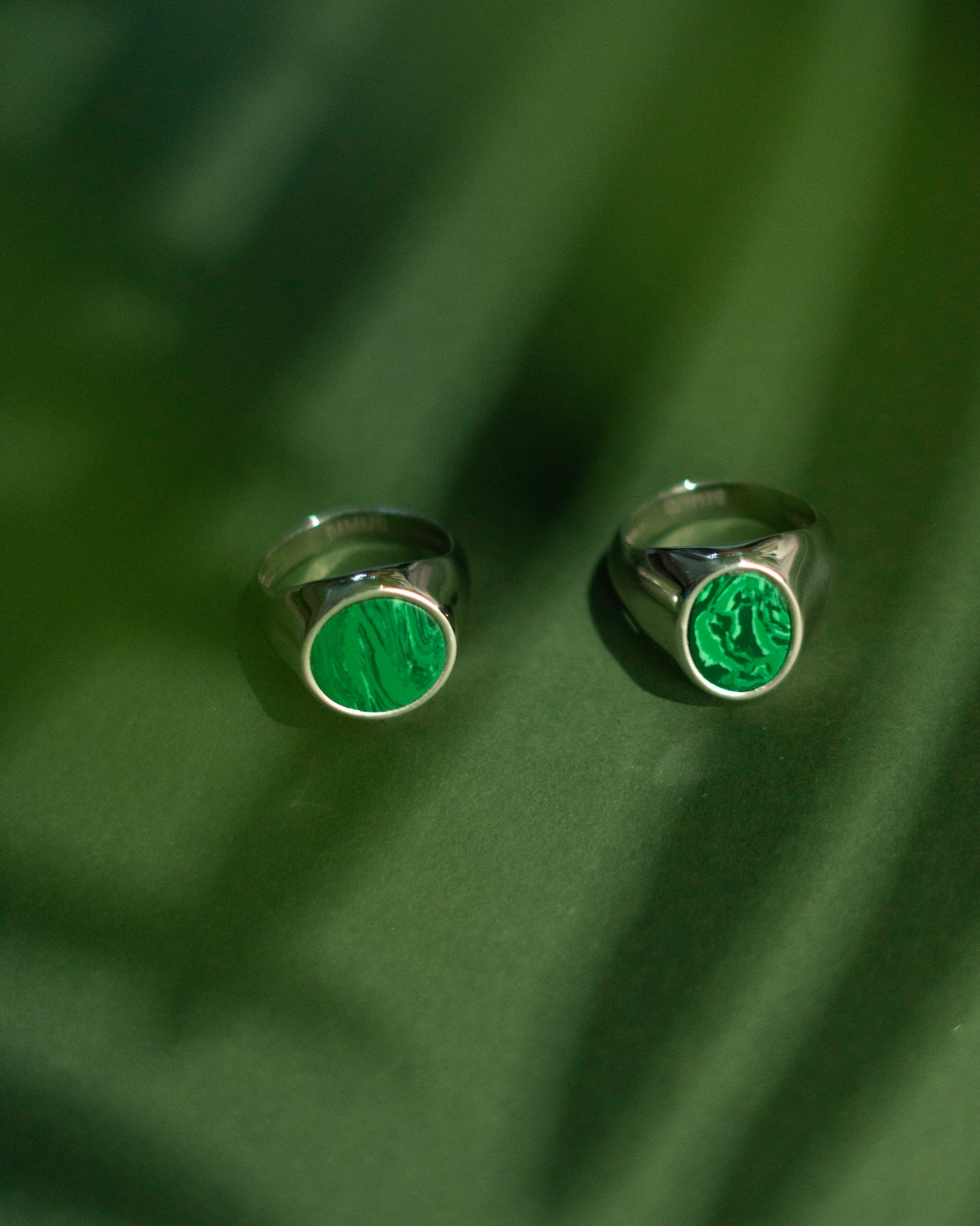 Damazo Round Ring Green Malakite