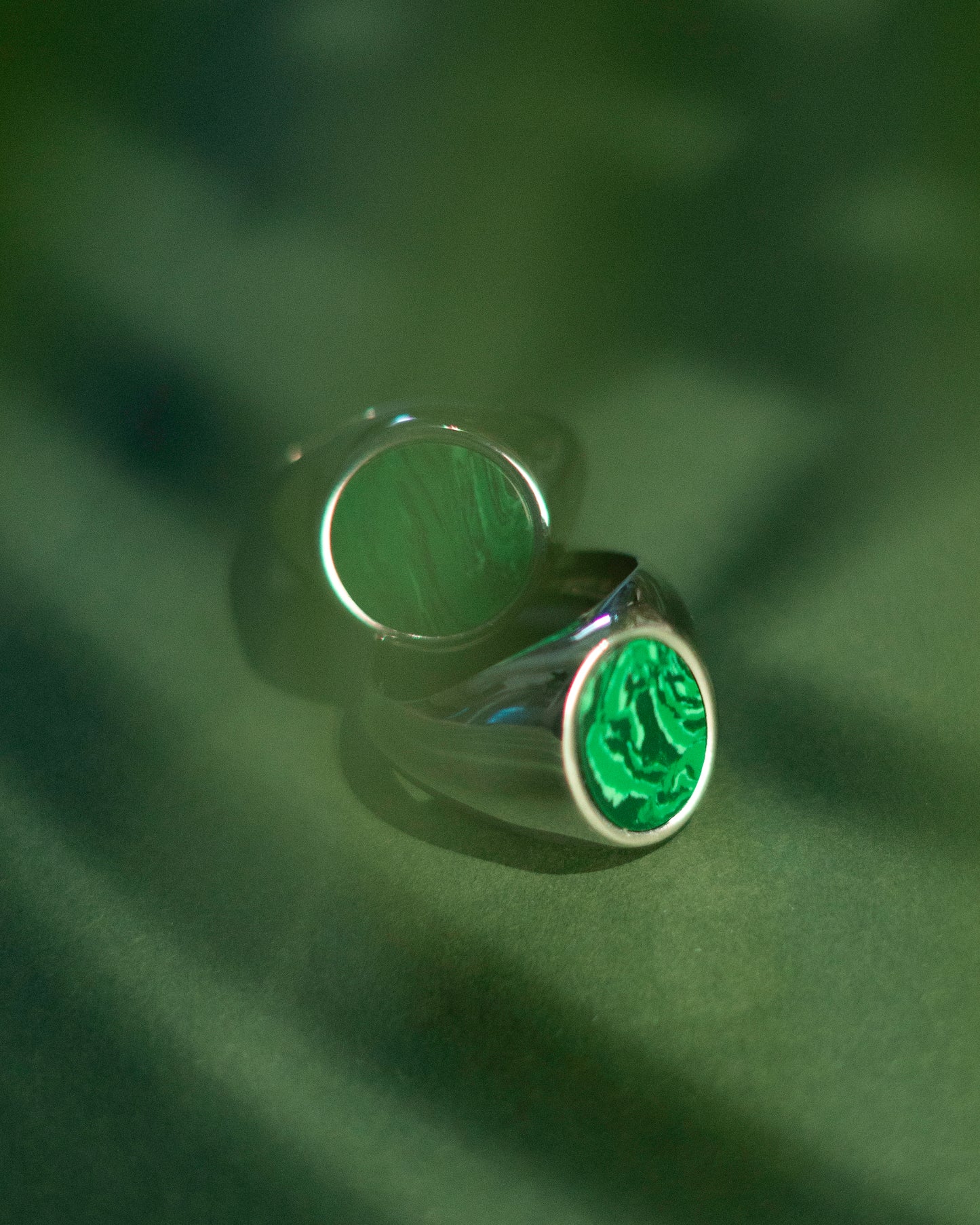 Damazo Oval Ring Green Malakite
