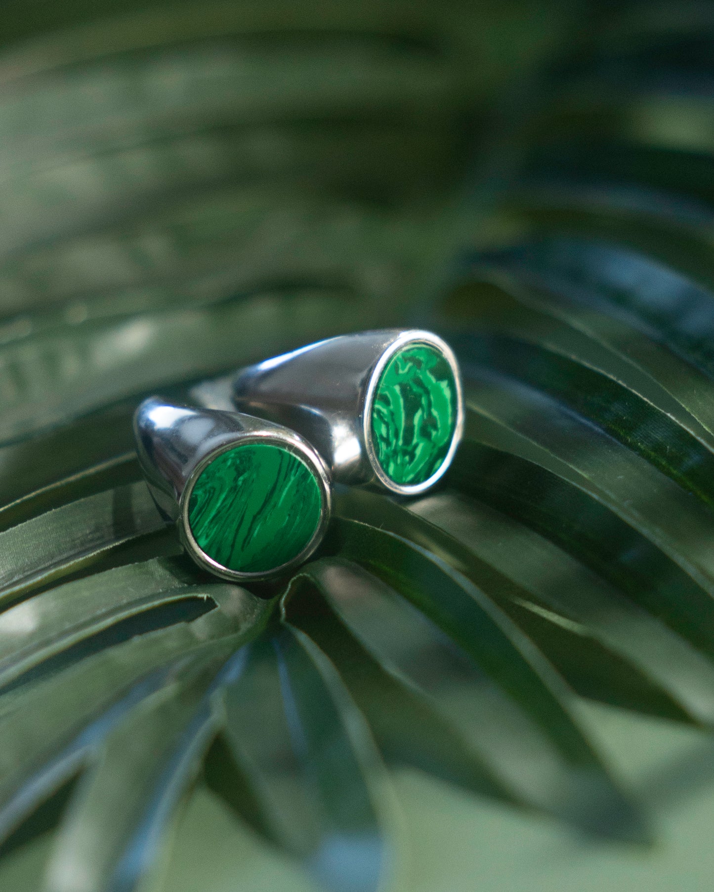 Damazo Oval Ring Green Malakite