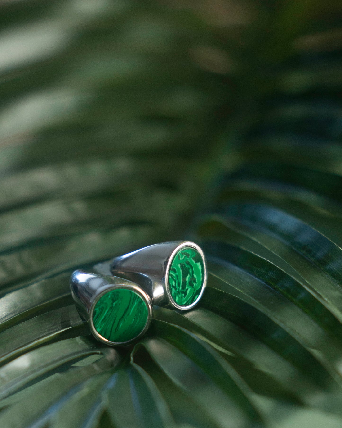 Damazo Round Ring Green Malakite