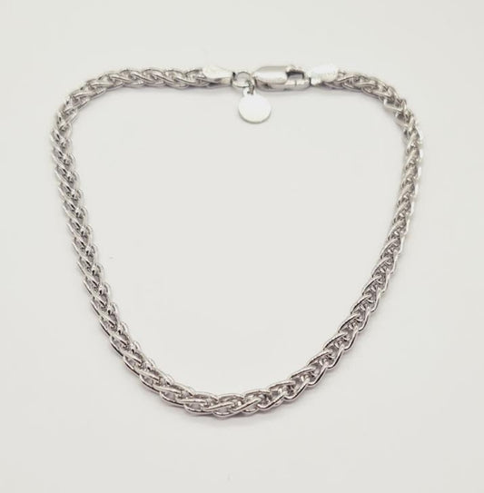Men's Sterling Silver Wheat link Bracelet