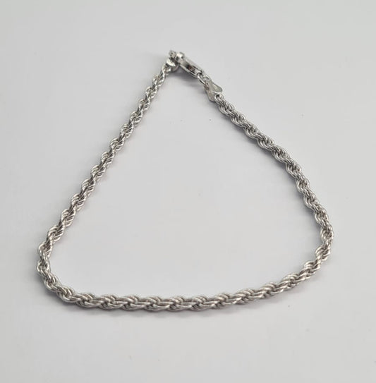 Men's Sterling Silver Florence Rope Chain Bracelet