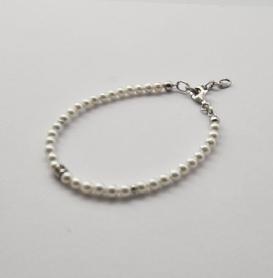 Men's Sterling Silver Lugano PEARL Bracelet