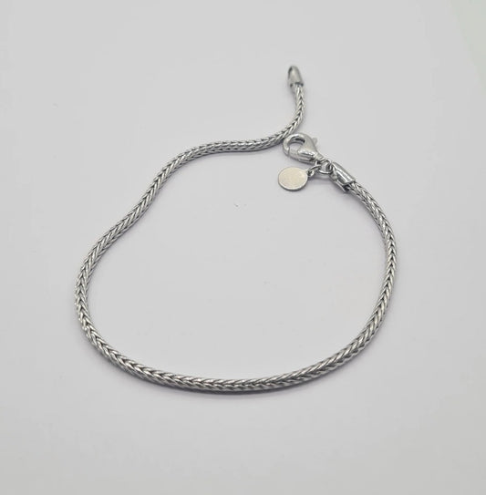 Men's Sterling Silver NAPLES Light Silver Foxtail Bracelet