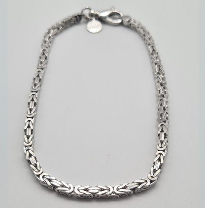 Men's Sterling Silver Byzantine Chain Bracelet