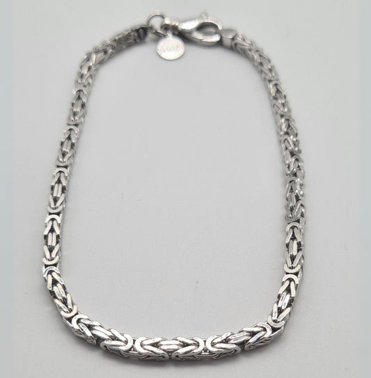 Men's Sterling Silver Byzantine Chain Bracelet