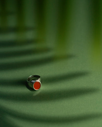 Damazo Round Ring Red Diaspro